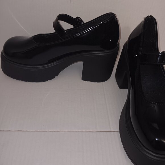 MARY JANE FAUX PATENT LEATHER PLATFORM SHOES - Picture 6 of 11